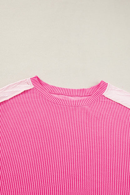 Chic colorblock cable knit sweatshirt