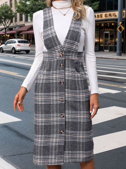 Chic plaid dress with pockets