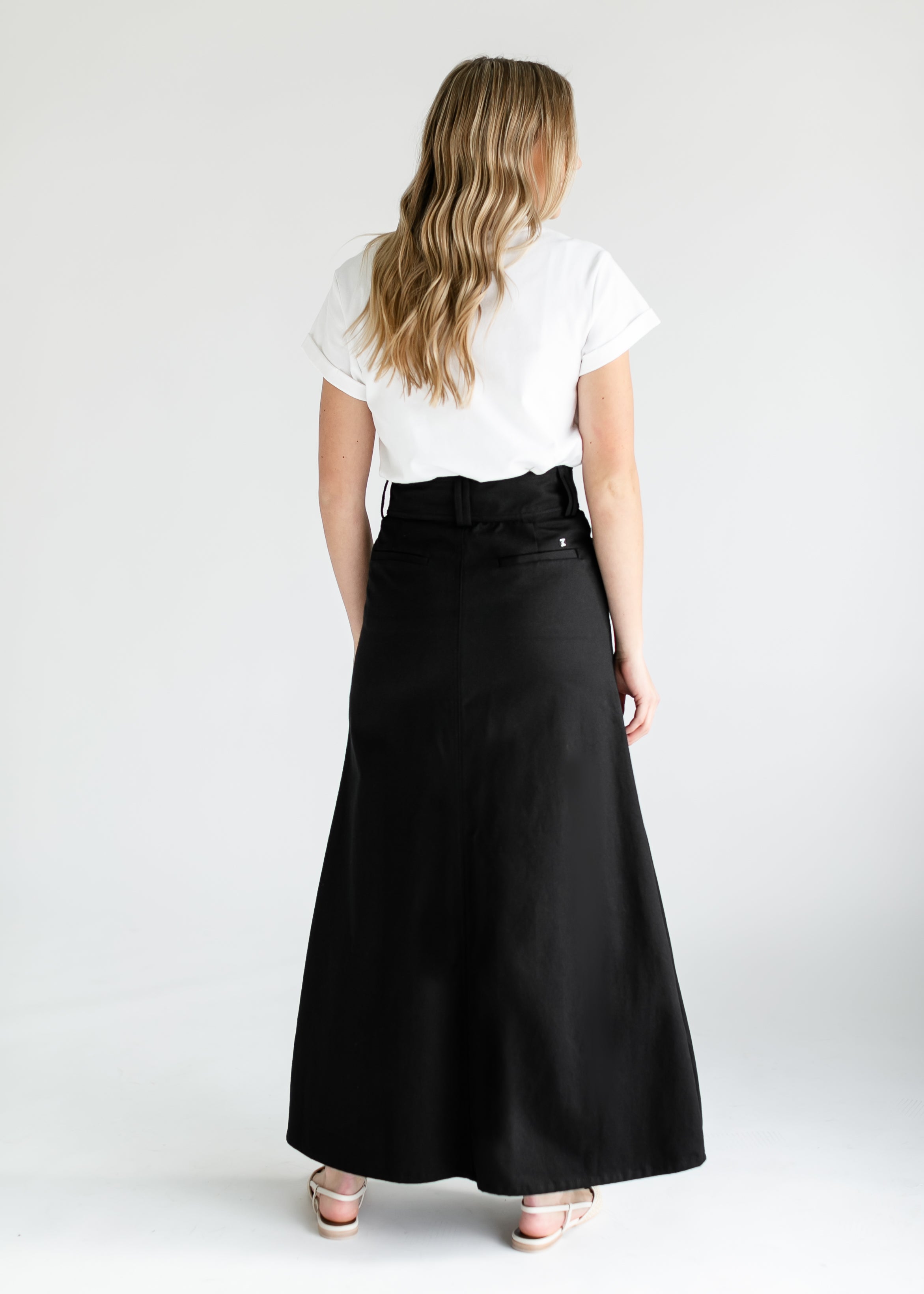 Camellia A-Line Cotton Twill Maxi Skirt Inherit Co.