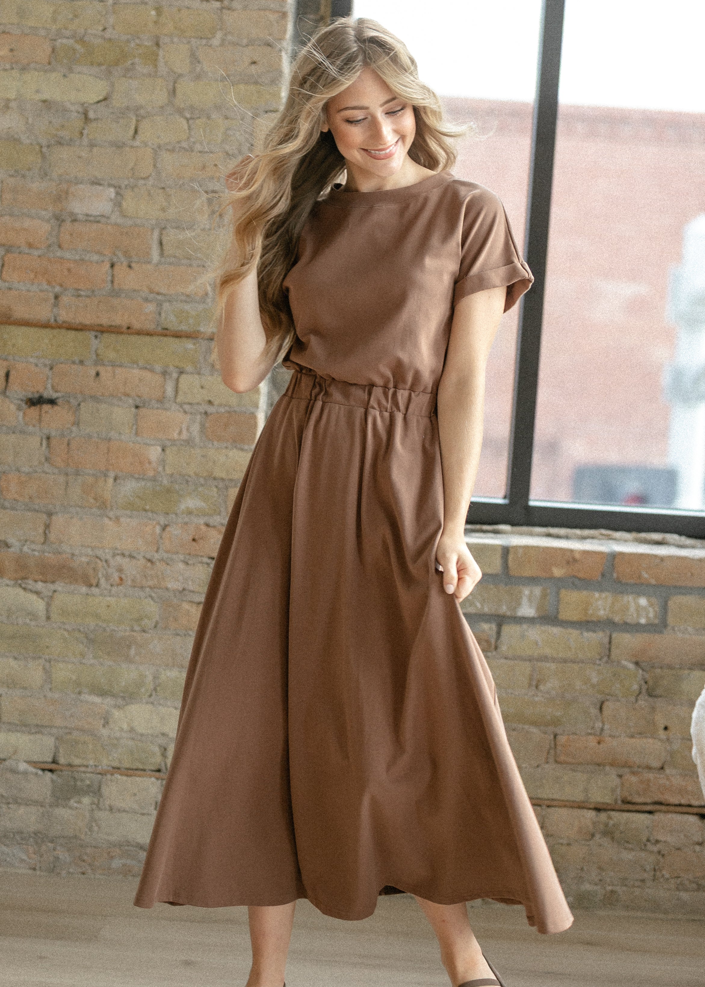 Casey Cap Sleeve Midi Dress Inherit Co.