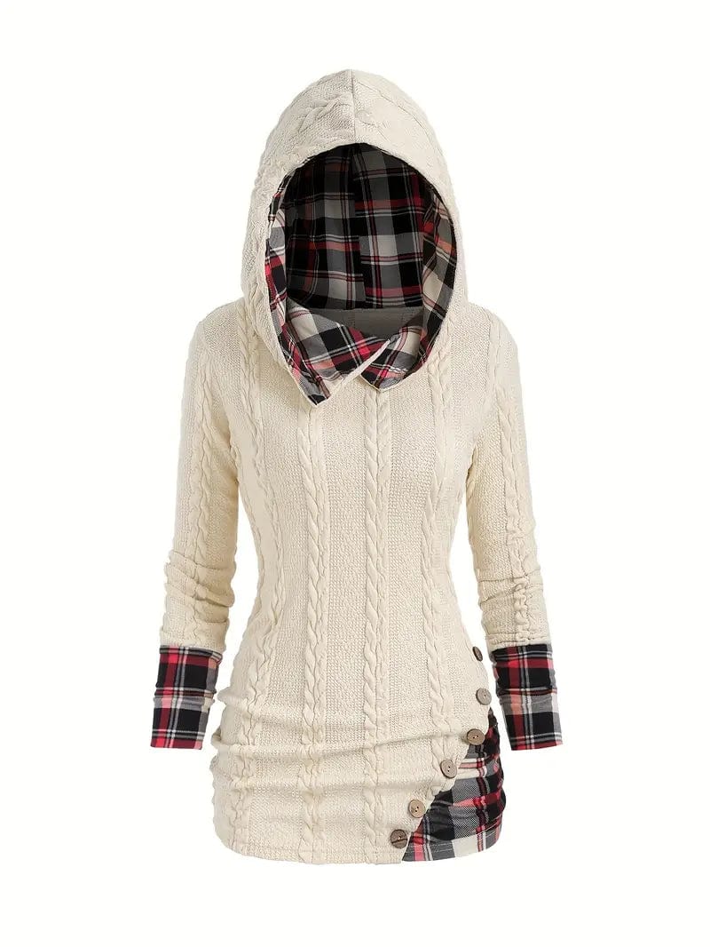 Everyday Plaid and Knit Hoodie