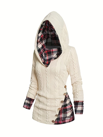 Everyday Plaid and Knit Hoodie