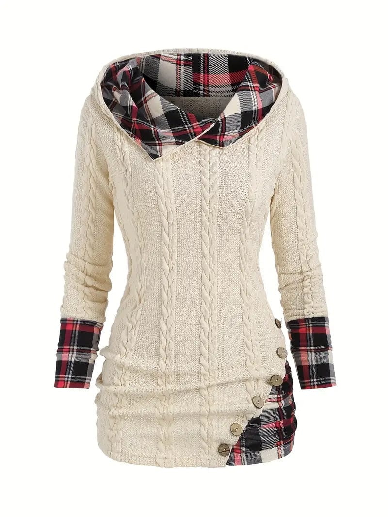 Everyday Plaid and Knit Hoodie