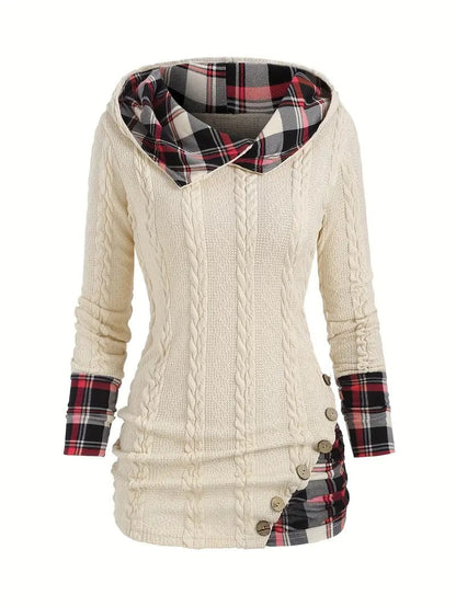 Everyday Plaid and Knit Hoodie