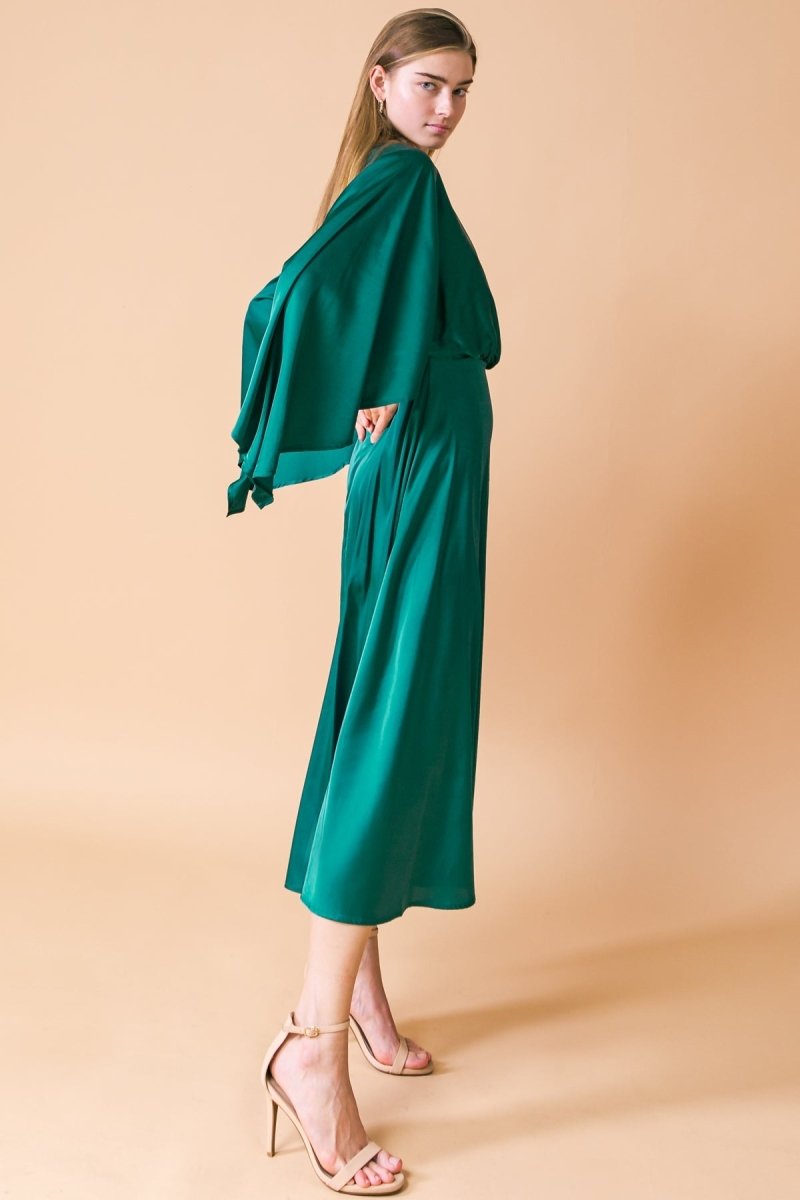CAUGHT FEELINGS WOVEN MIDI DRESS - Love Salve