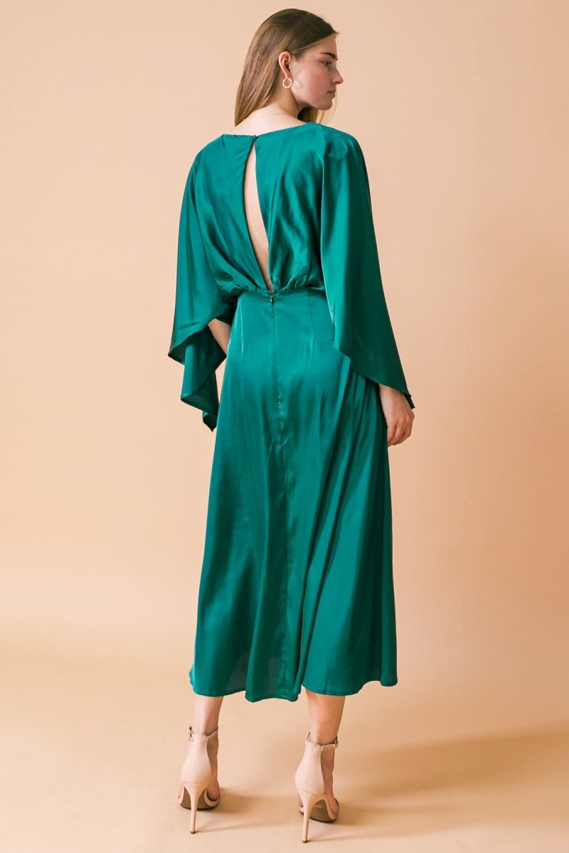 CAUGHT FEELINGS WOVEN MIDI DRESS - Love Salve