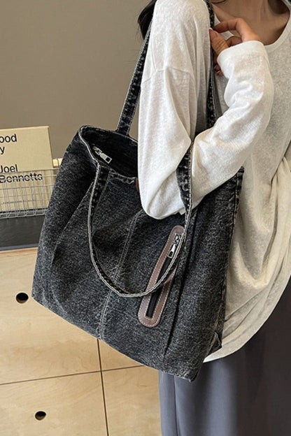 Chic medium denim tote bag