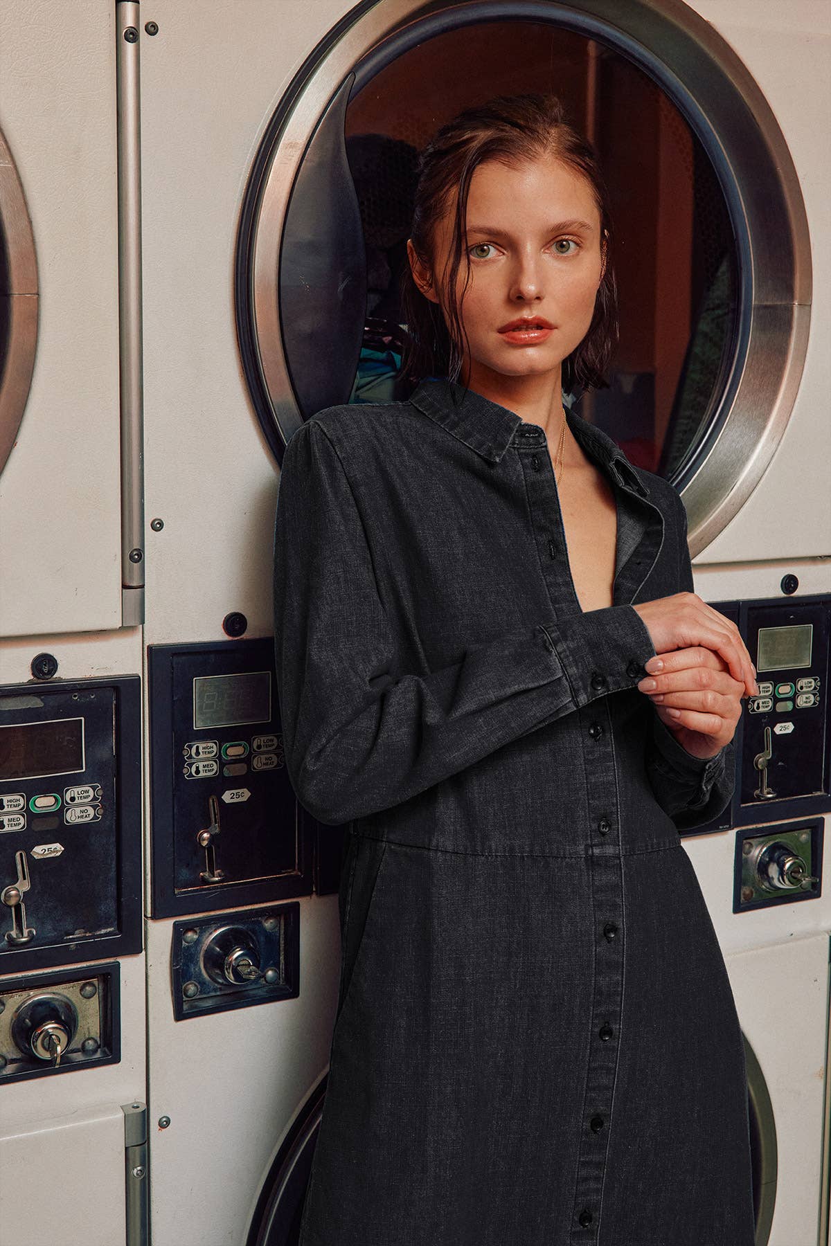 The Sunday Stroll Denim Shirt Dress Button Down Babydoll Fitkitty Culture Athleisure Wear, Yoga Wear & Women's Clothing