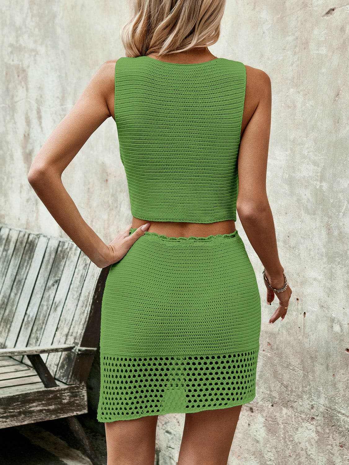 Chic sleeveless top & drawstring skirt set - Love Salve 