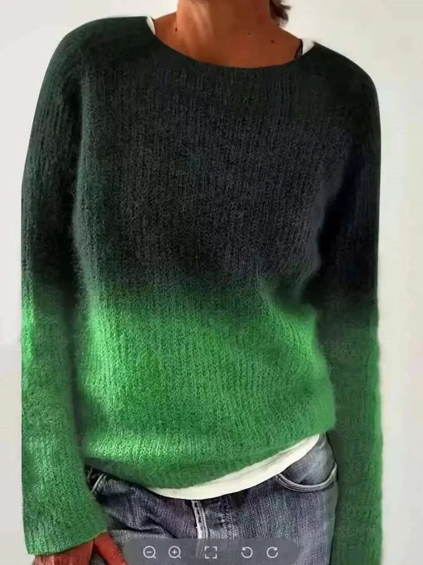Full Size Vintage Patterned Round Neck Sweater Plus Size Simply Love