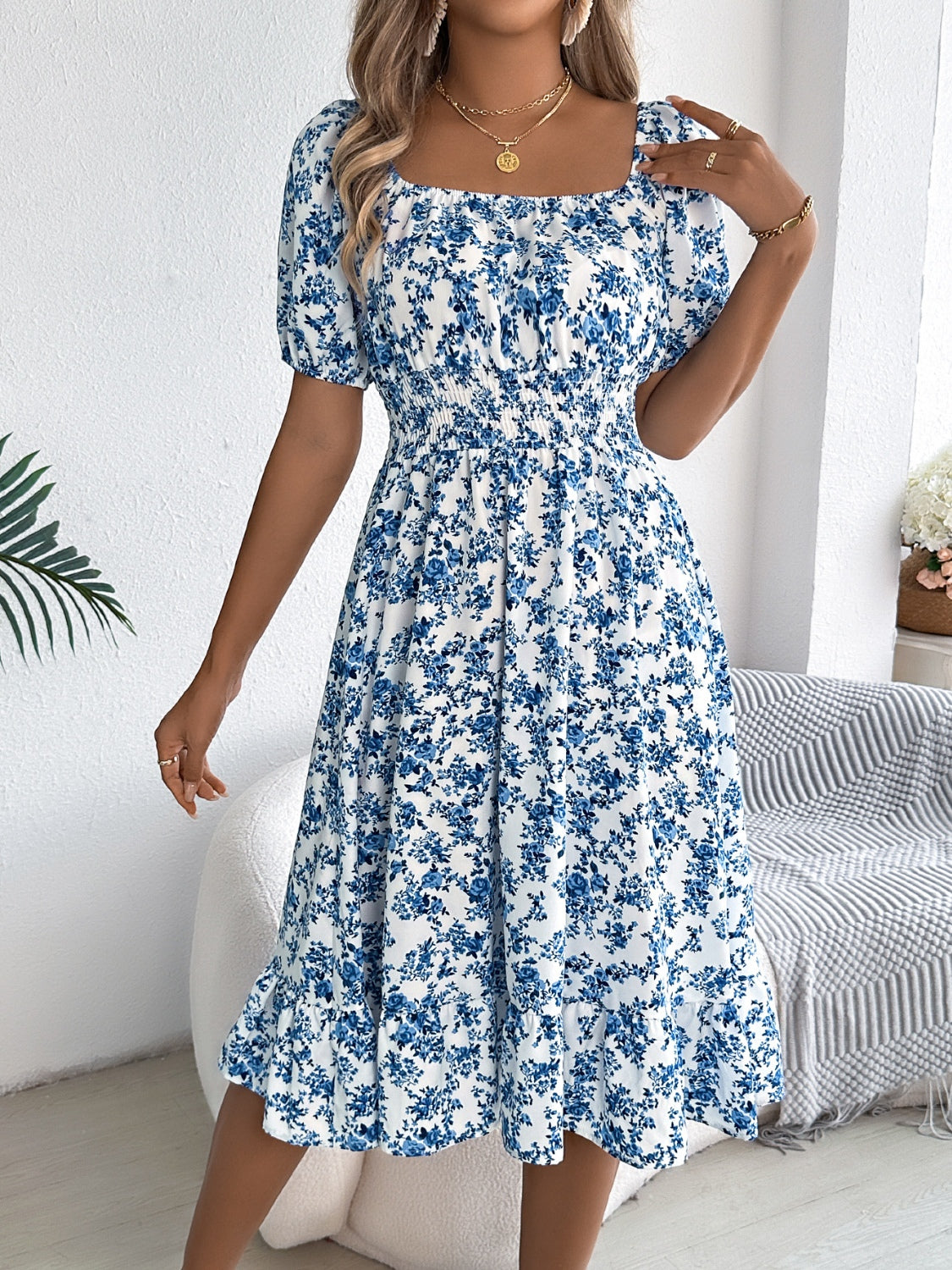 Bloom Babe Smocked Midi Dress