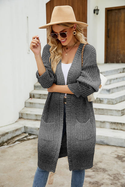 Gradient Open Front Cardigan.