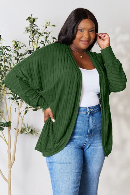 Basic Bae Full Size Ribbed Cocoon Cardigan.