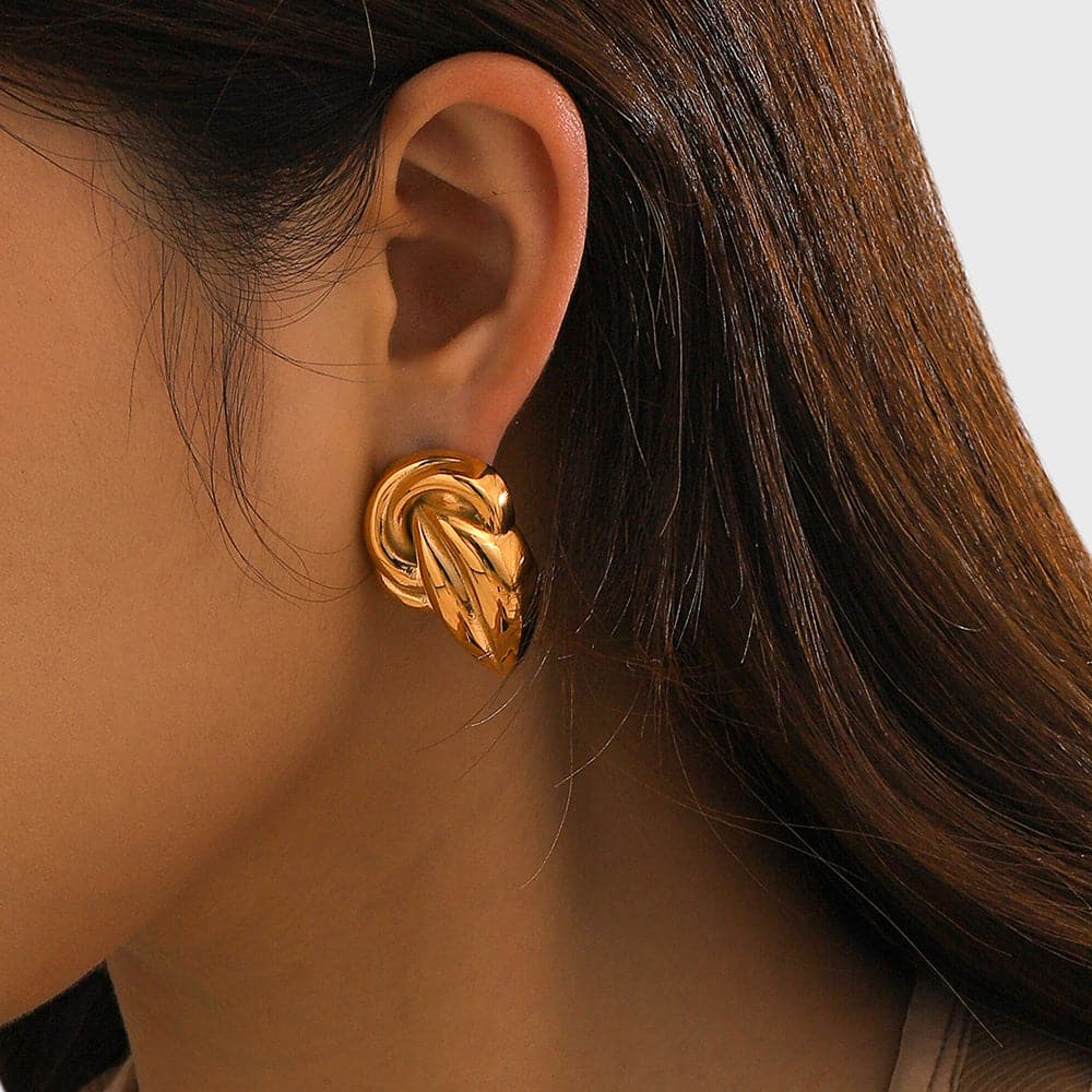 18K Gold-Plated Stud Earrings.