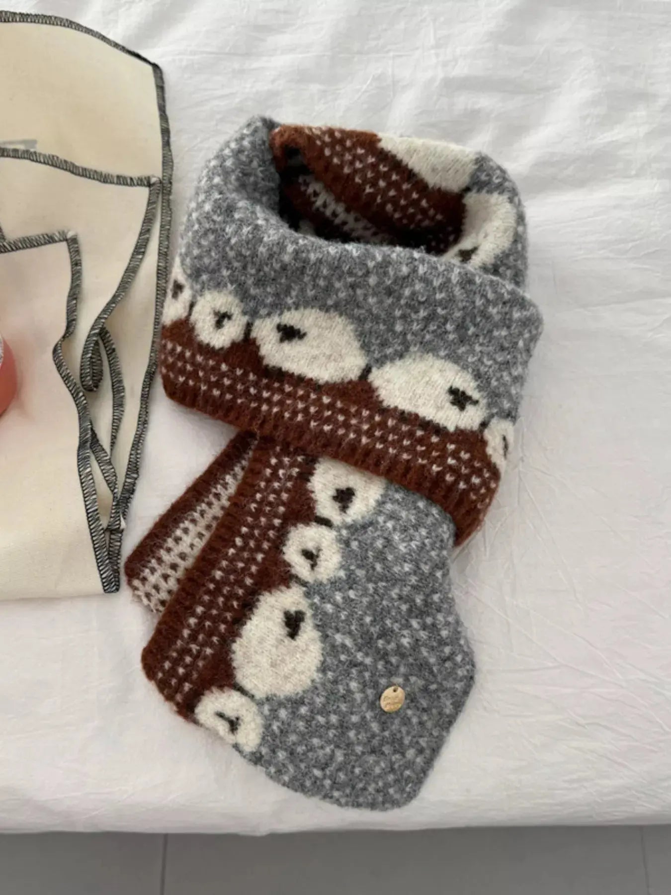 Sheep Pattern Knitted Scarf Simply Love