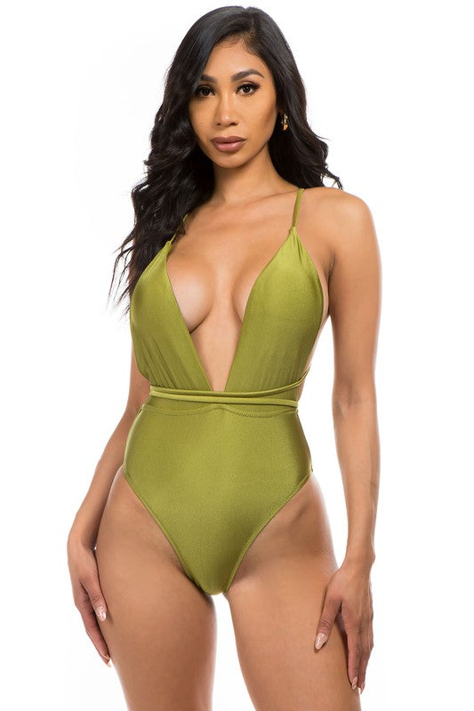 Luxe Wrap Crisscross One-Piece Swimsuit Coco’s Tee Boutique