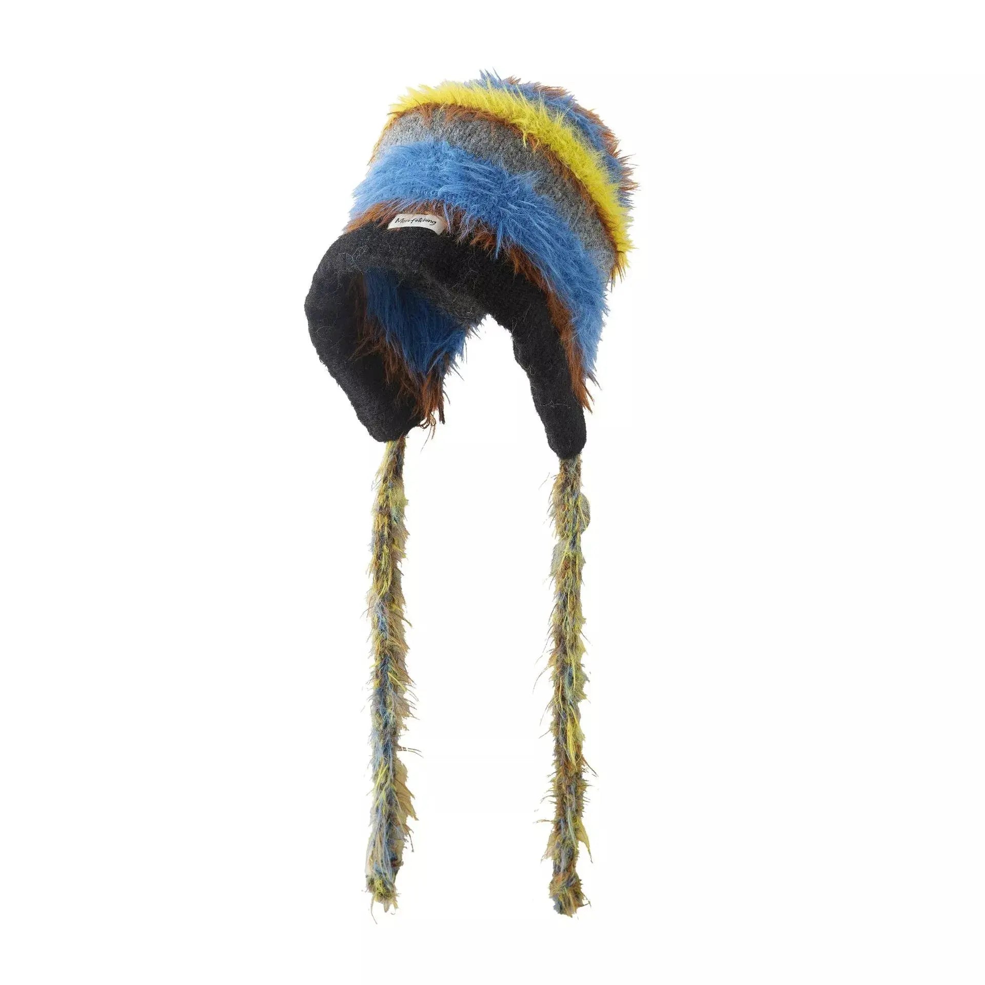 Striped Fuzzy Knit Hat with Ear Flaps Simply Love