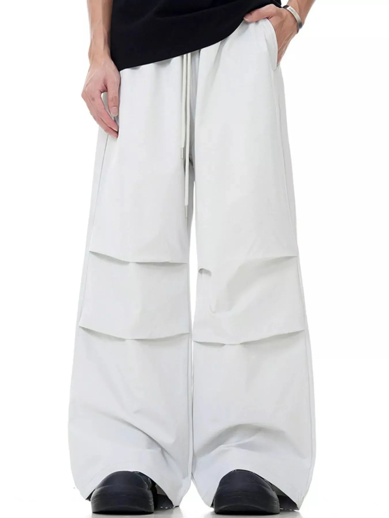 Mens Wide Leg Drawstring Lounge Pants Polyester Spandex Comfortable Simply Love