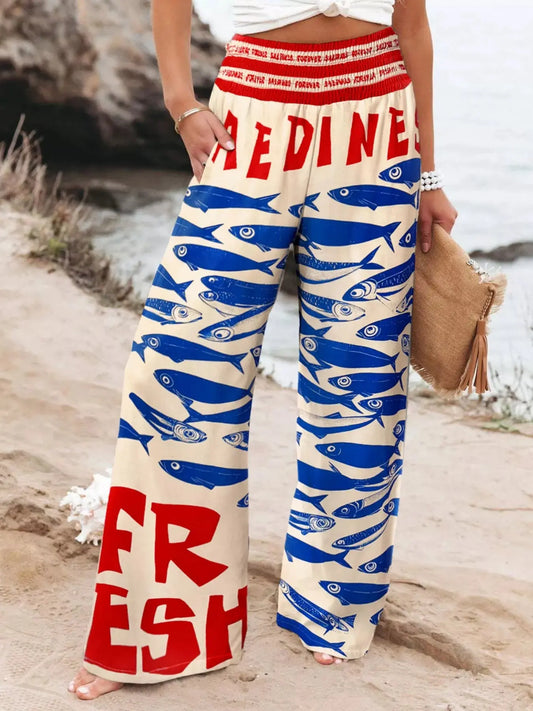 Plus Size Printed Wide Leg Pants Simply Love