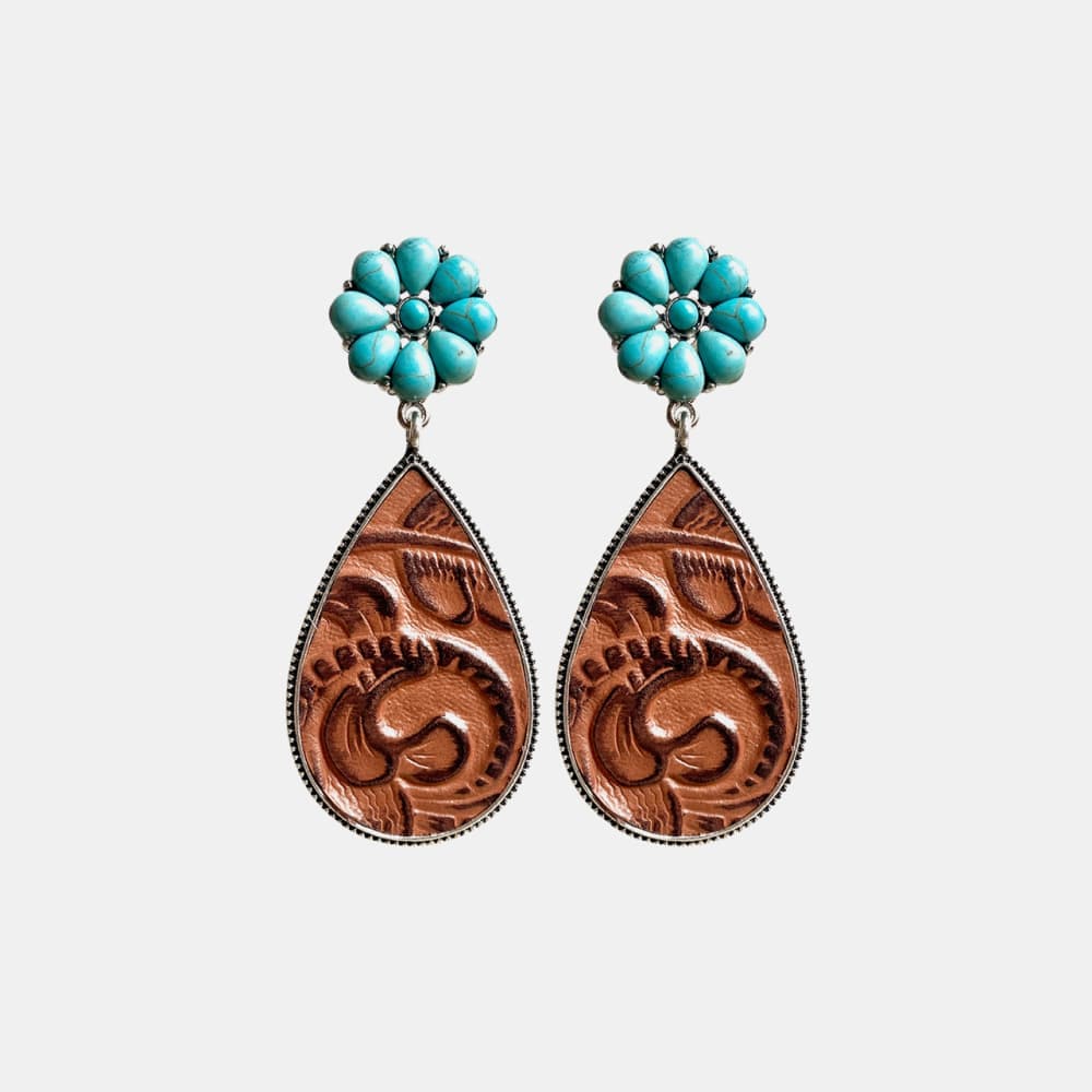 Turquoise blooms teardrop earrings