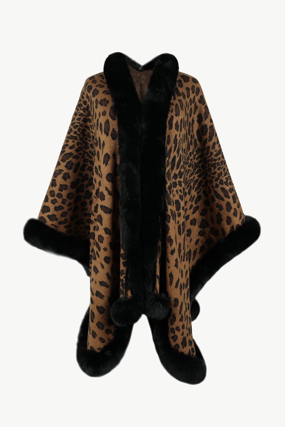 Leopard Open Front Poncho.