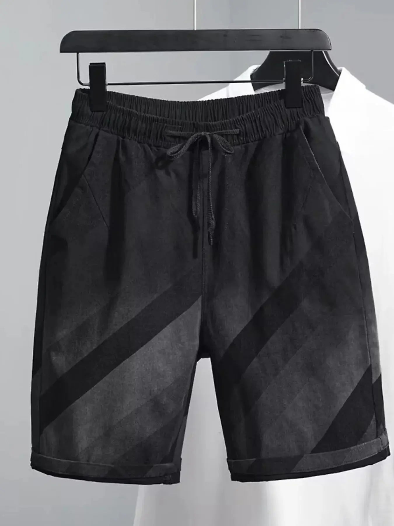 Men's Plus Size Striped Casual Drawstring Shorts Simply Love