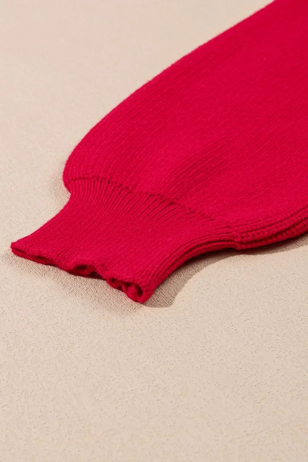 Racing red tinsel plus size sweater - Love Salve 