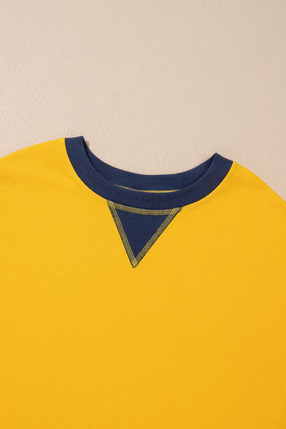 Yellow Color Block Sweatshirt