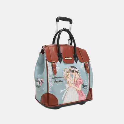 Chic and vibrant rolling travel tote bag