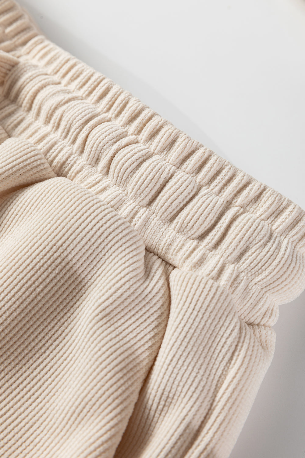 Jet Stream Solid Color Textured Knit Drop Shoulder Pullover And Drawstring Shorts Set Dear-Lover Dropshipping