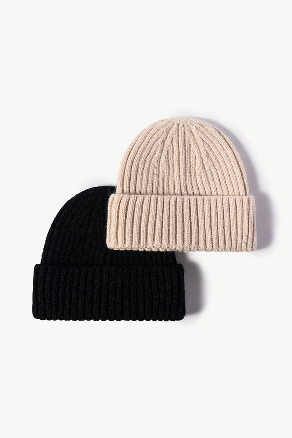 Rib-Knit Cuff Beanie.