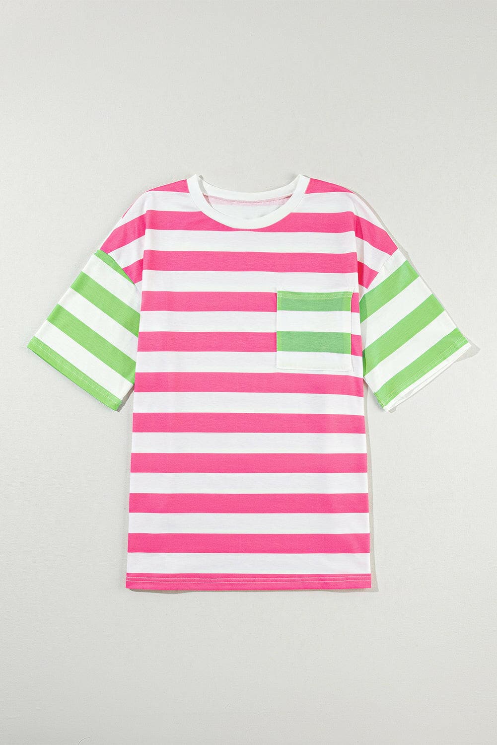 Striped Round Neck Half Sleeve T-Shirt.