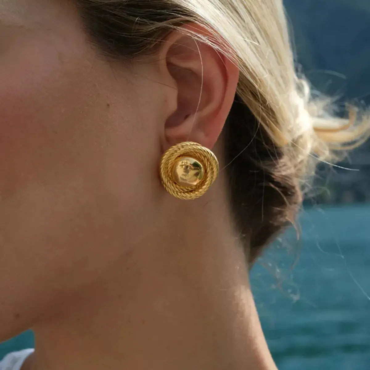 Twisted Rope Circle Stud Earrings Simply Love