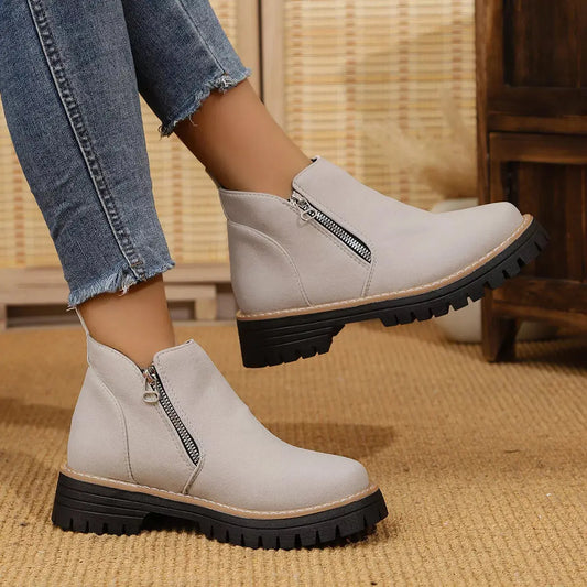 Ankle Boots with Zipper Accent Simply Love