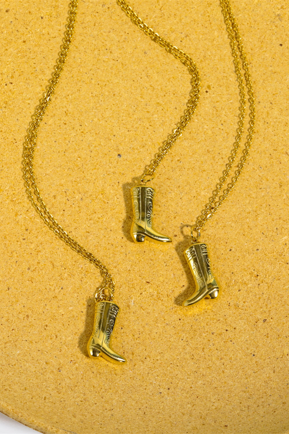 Cowboy Boot Pendant Stainless Steel Necklace Coco’s Tee Boutique