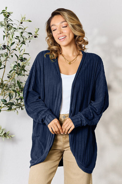 Basic Bae Full Size Ribbed Cocoon Cardigan.