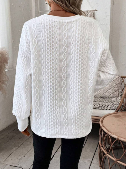 V-Neck Long Sleeve Sweatshirt.