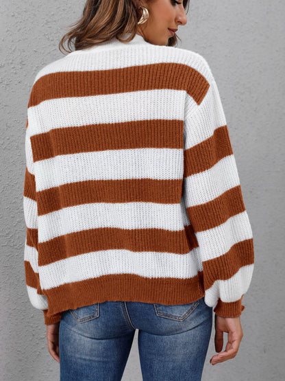 Chic Long Sleeve Striped Sweater