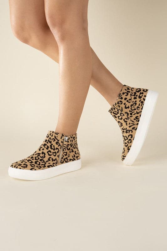 Route-S High Top Leopard Sneakers.