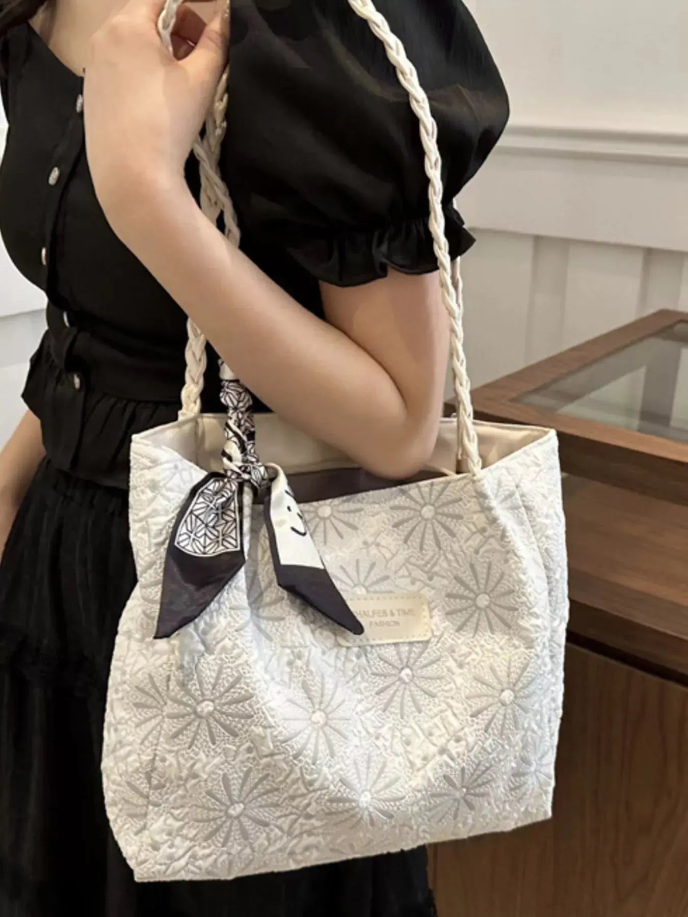 Braided Handle Tote Bag Simply Love