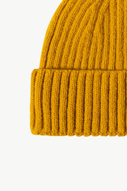 Rib-Knit Cuff Beanie.