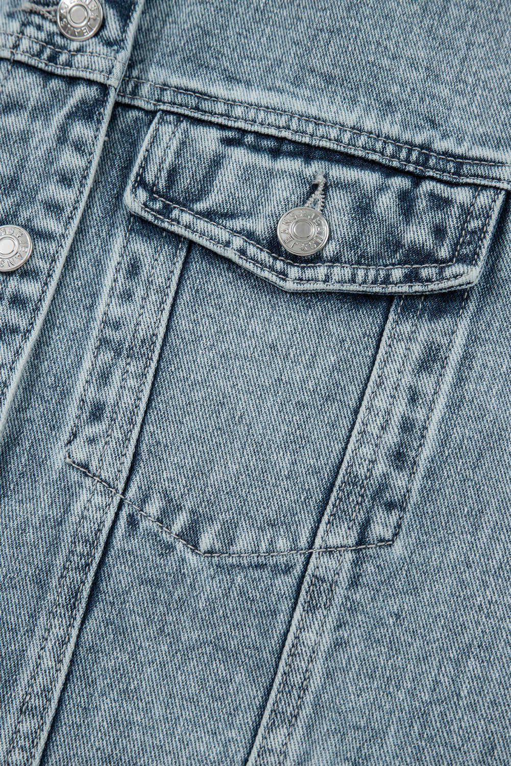 Myosotis Denim Vest With Button Flap Pocket Frayed Detail Classic Relaxed Fit Look Dear-Lover Dropshipping