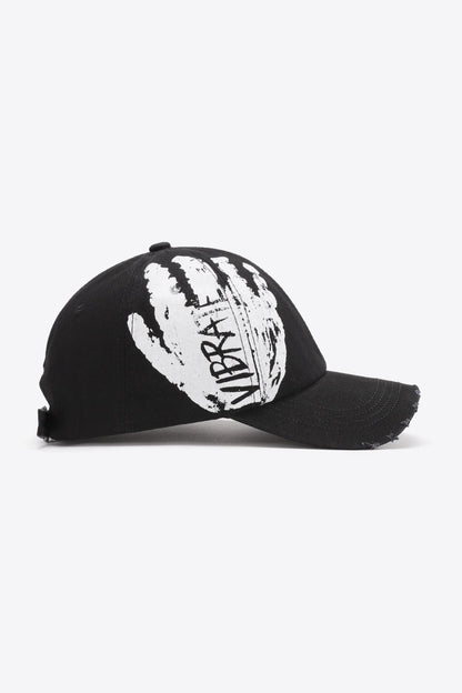 VIBRA Graphic Distressed Adjustable Baseball Cap.