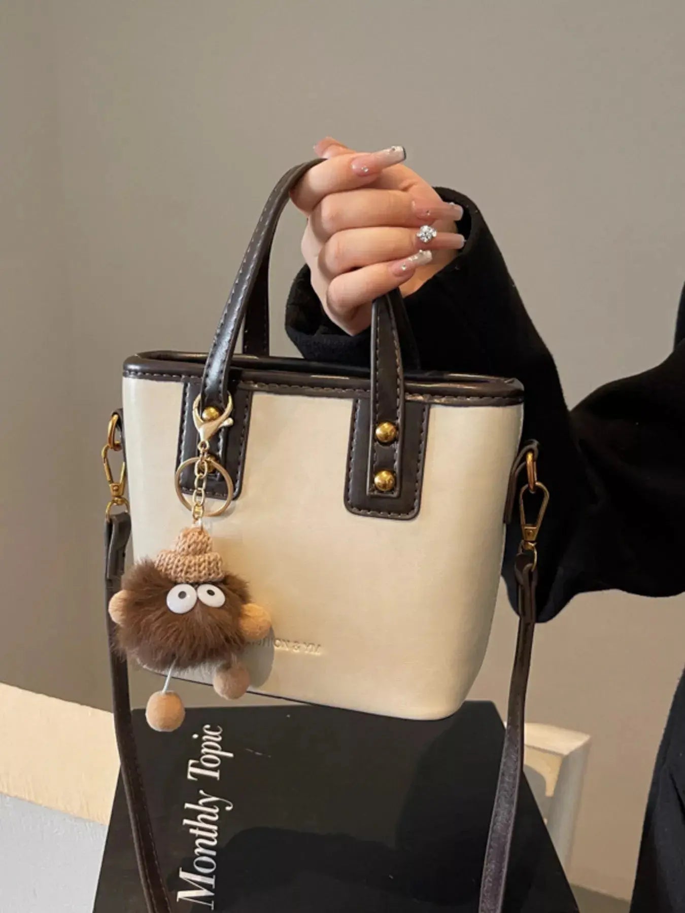 Leather Crossbody Bag with Charm Simply Love