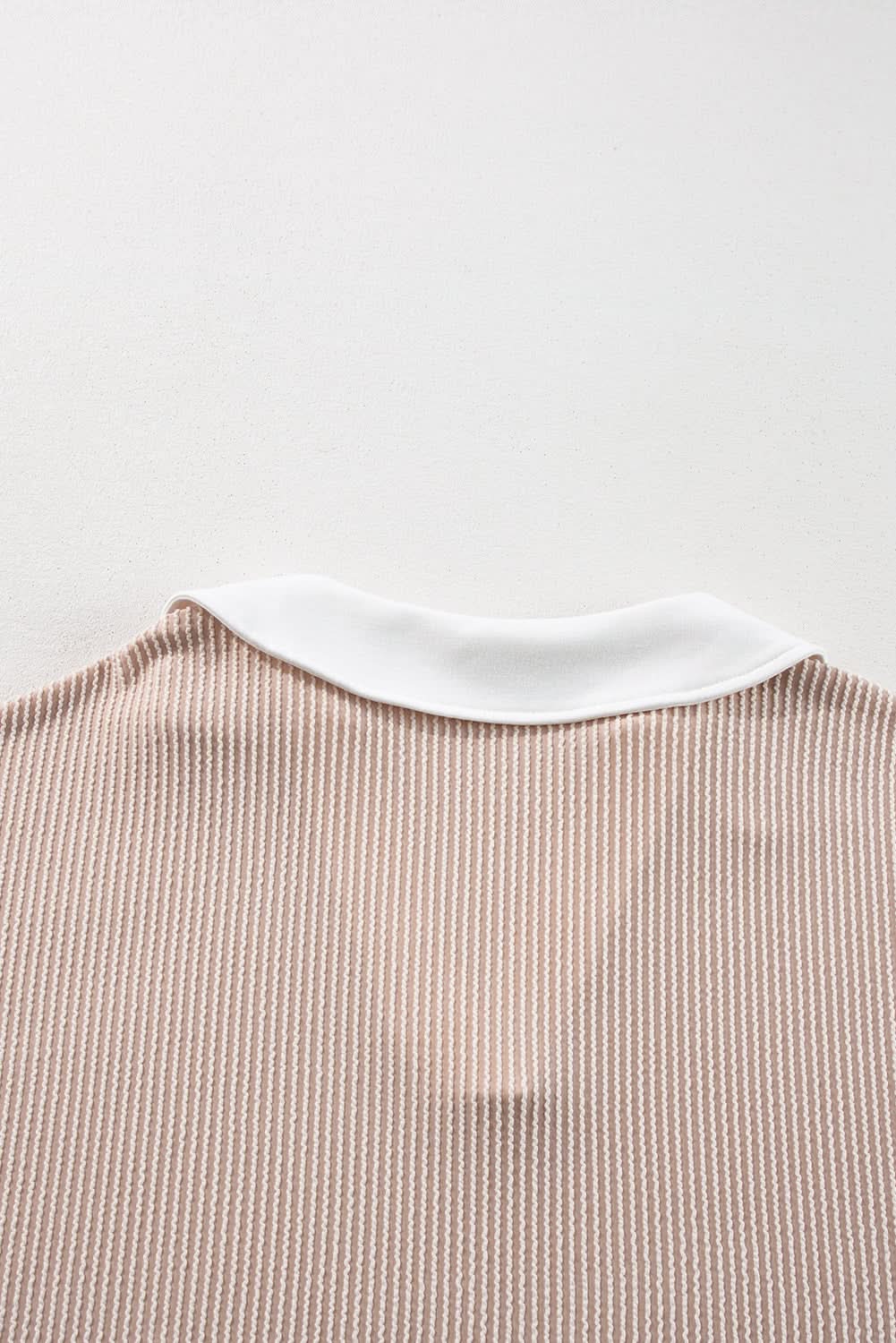 Chic colorblock v-neck top with slits - Love Salve 