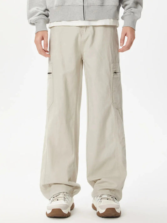 Me's Wide Leg Cargo Pants For Men Polyester Spandex With Cargo Pockets Simply Love