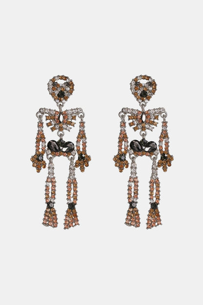 Skeleton Glass Stone Earrings