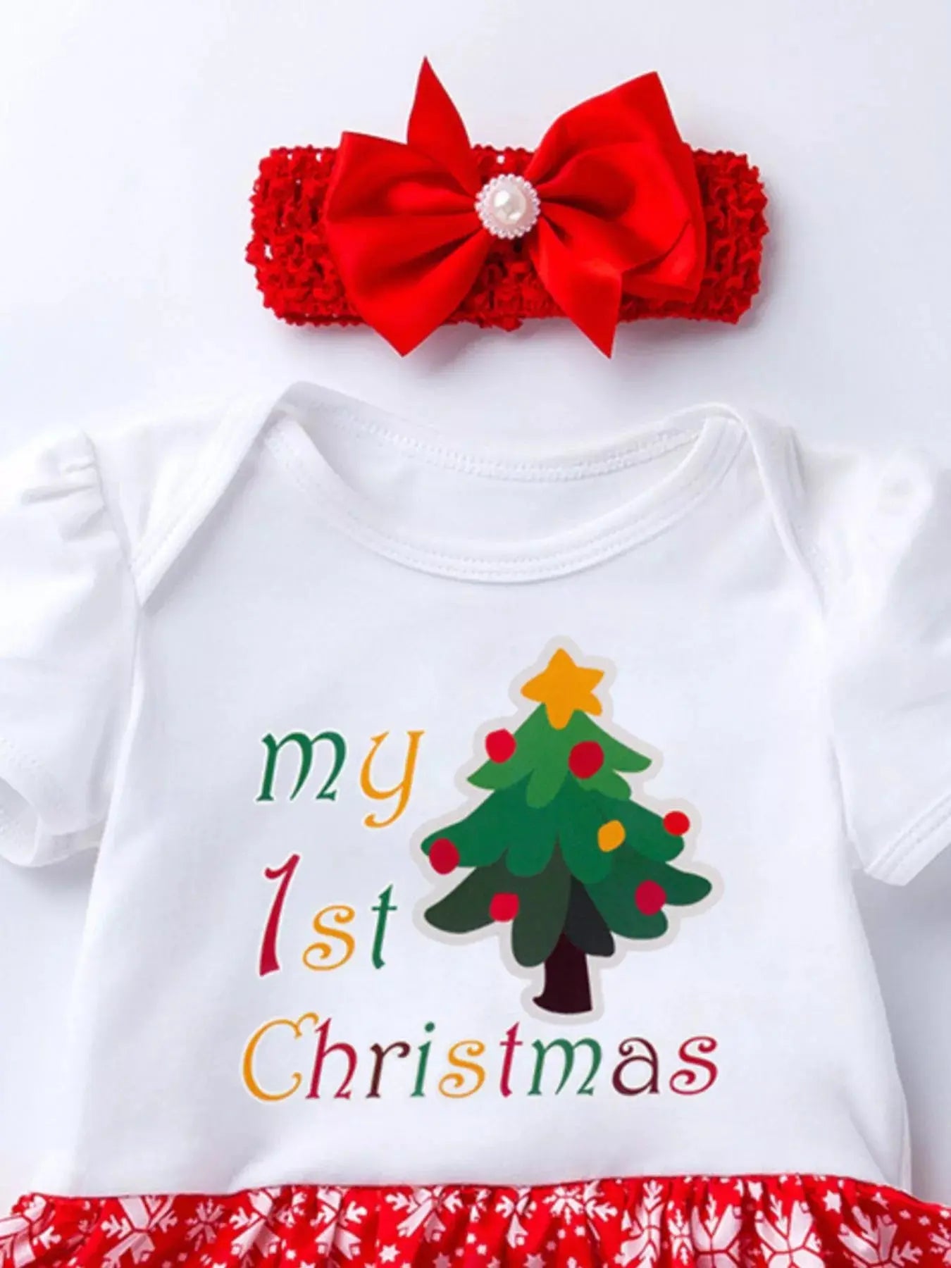 Children's Christmas One Piece Dress with Headband Simply Love