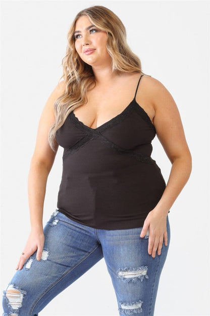 Zenobia Plus Size Lace Detail V-Neck Cami.