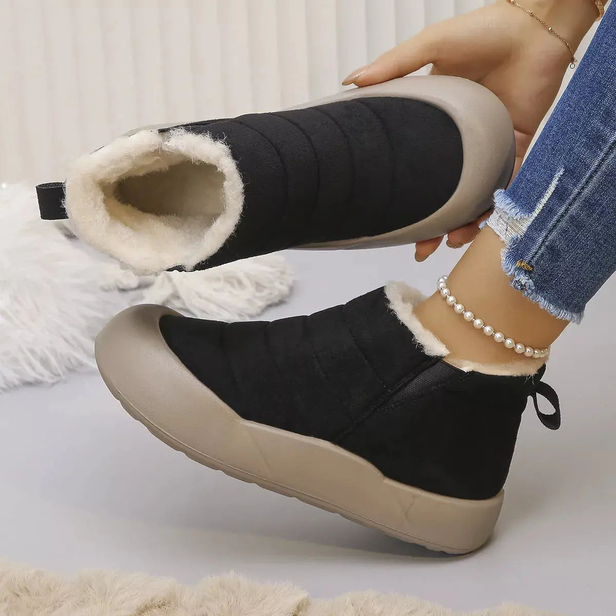 Warm Plush Lined Ankle Boots Simply Love